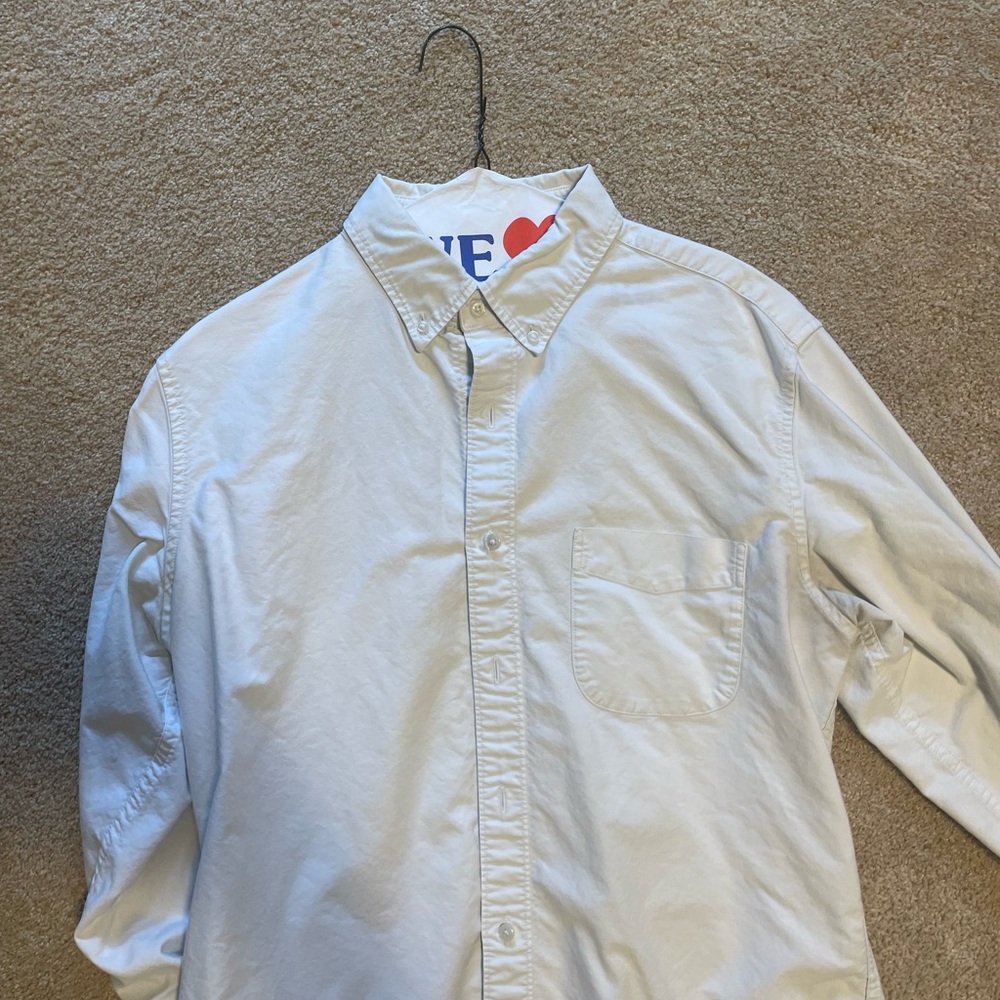 J. Crew White Oxford Cloth Button Down Shirt; Slim Fit